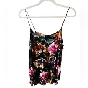 ASOS Black Floral Cami Tank with Spaghetti Straps